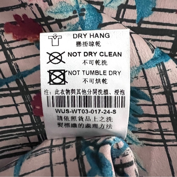 Wanko Chic Floral Plaid 3/4 Bell Sleeve Size S/M Blouse EUC - Picture 6 of 7